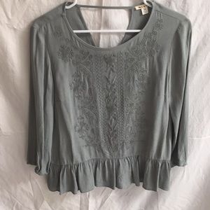 Mint Embroidered Blouse